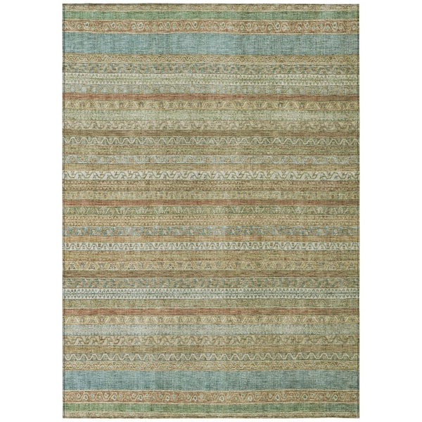 Chantille Machine Washable Indoor/Outdoor Abstract ACN2742 Wheat 5 ft. x 7 ft. 6 in. Area Rug