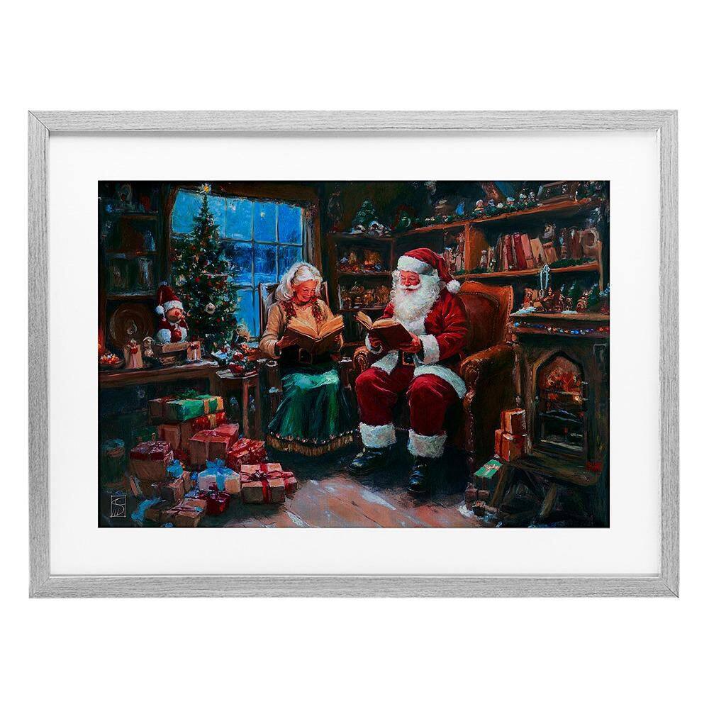 Joyous Mr. and Mrs. Claus by Sara Culpepper 1 Piece Gray Framed Graphic Religious Art Print 14 in. x 20 in. price history on PriceWatchPro