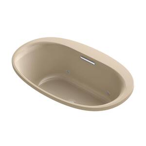 Underscore 60 in. x 35.75 in. Oval Drop-in Combination Bathtub with Center Drain in Mexican Sand