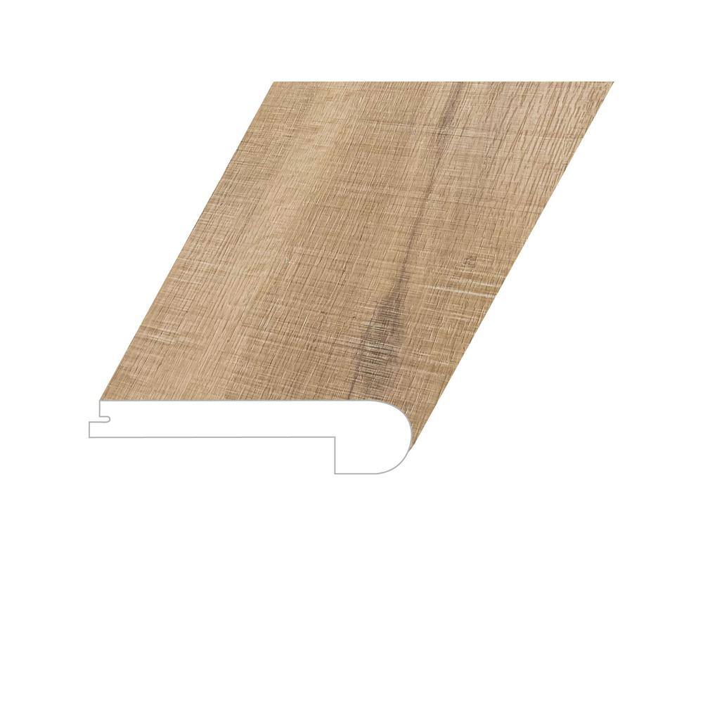 Zephyr Bungalow Tan 1 in. Thick x 4.5 in. W x 94.5 in. L SPC Vinyl Flush St