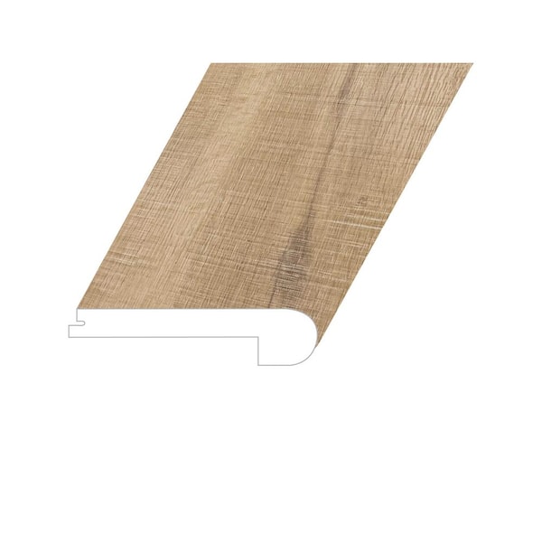 null Zephyr Bungalow Tan 1 in. Thick x 4.5 in. W x 94.5 in. L SPC Vinyl Flush Stair Nose Molding