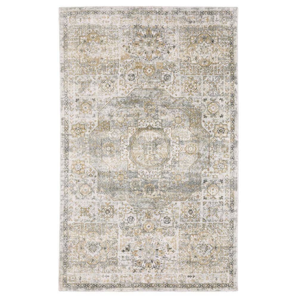 Wingate Gray/Gold 8 ft. x 10 ft. Oriental Distressed Center Medallion Hand-Loomed Viscose-Wool Blend Indoor Area Rug price history on PriceWatchPro