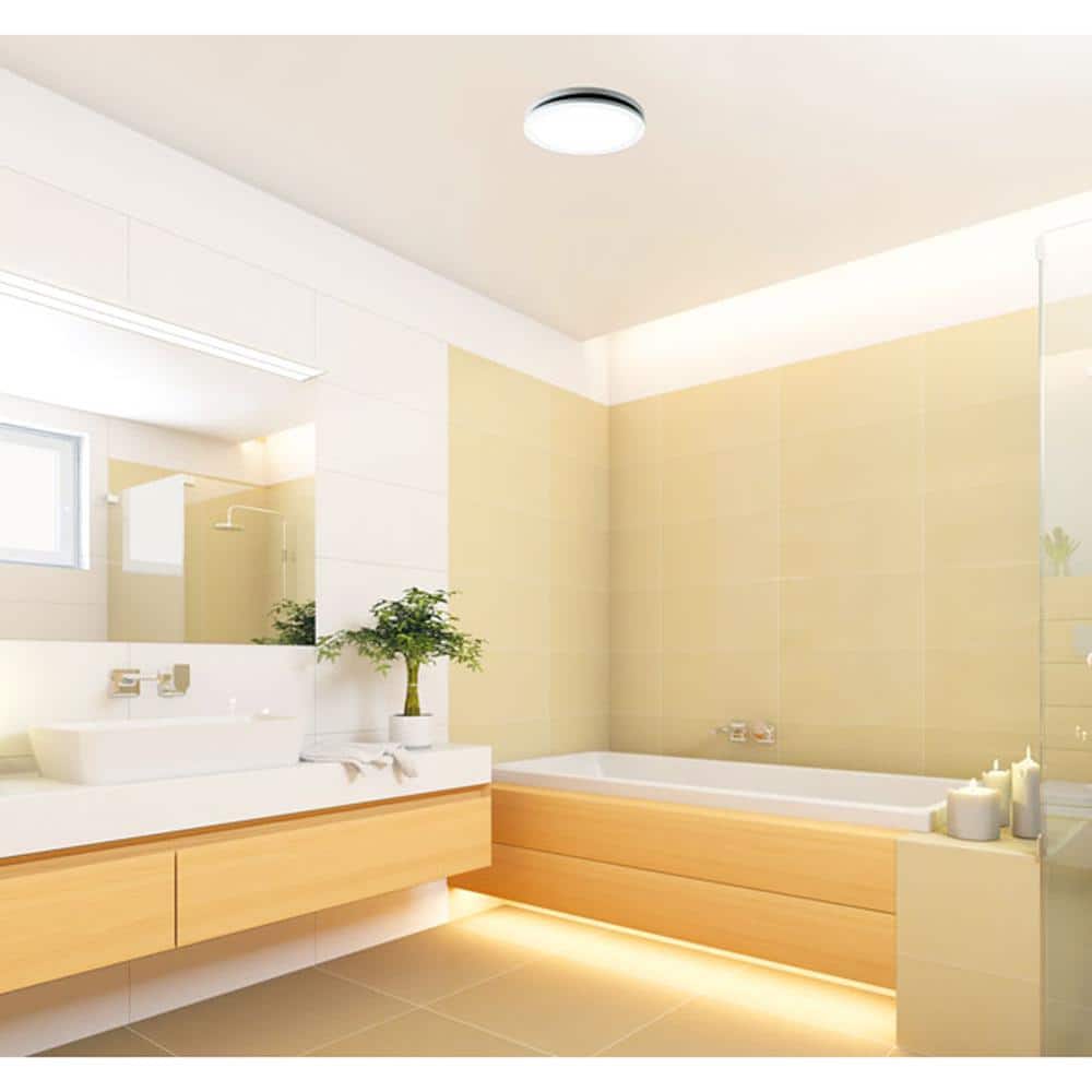 Delta Breez White LED Edge-Lit Round Exhaust Fan