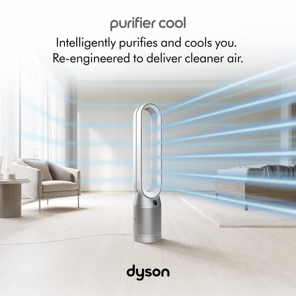 Silver and White HEPA Air Purifier with Smart Features