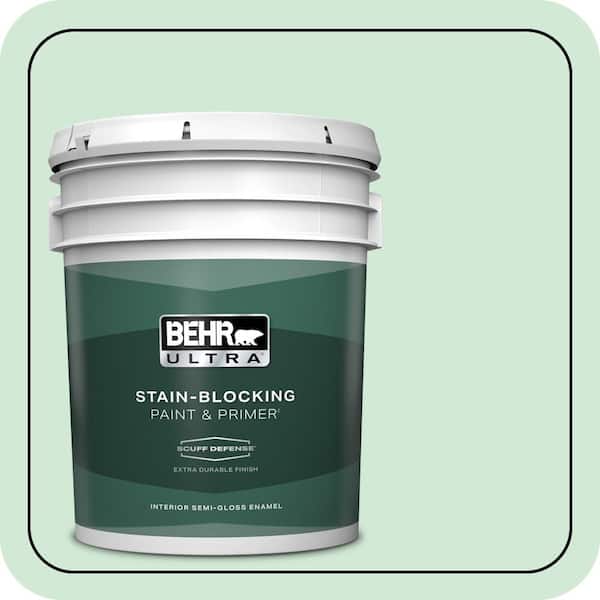 BEHR ULTRA 5 gal. #460C-3 Venetian Pearl Extra Durable Semi-Gloss Enamel Interior Paint & Primer