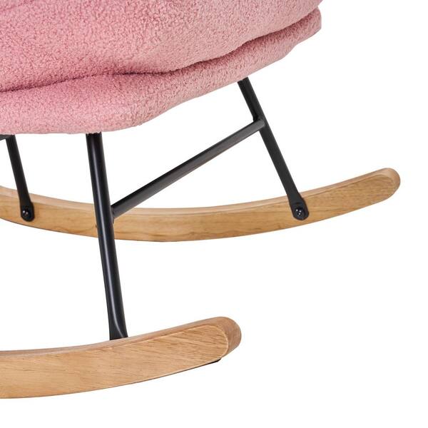 Pink Weighted Rocking Chair Nursing Rocking Chair Rophefx Velvet Glider Rocking Chair For Nursery ...