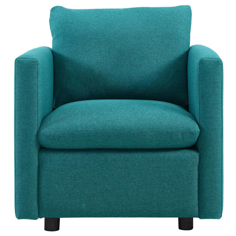 Teal Spot Upholstered Wood Accent Chair with Dense Foam Padding
