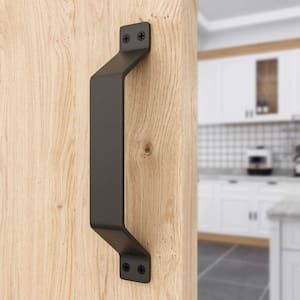 9 in. Stainless Steel Black Carbon Sliding Door Handle Comfortable Handy Touch Gate Handle Pull Set