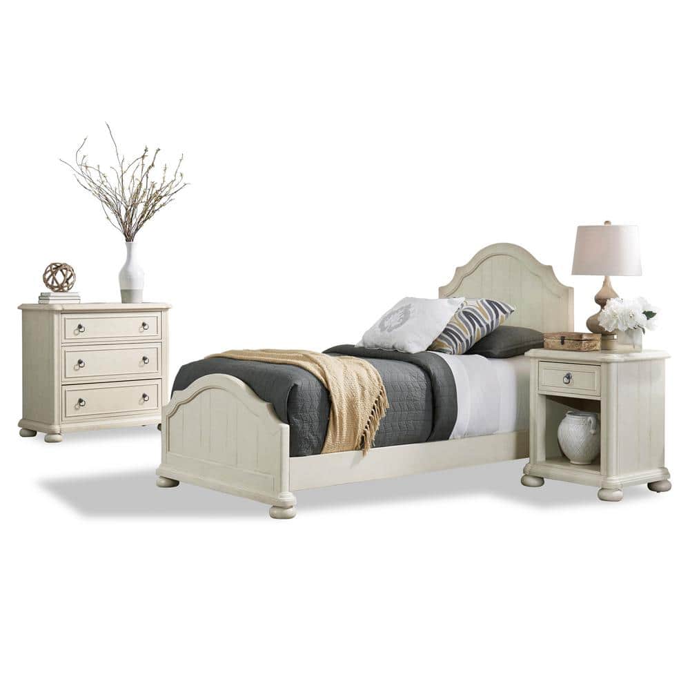 HOMESTYLES Provence 3Piece OffWhite Twin Bedroom Set 55024021 The