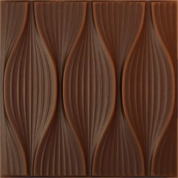 Ekena Millwork 19 5/8 in. x 19 5/8 in. Willow EnduraWall Decorative 3D Wall Panel, Aged Metallic Rust (12-Pack for 32.04 Sq. Ft.)