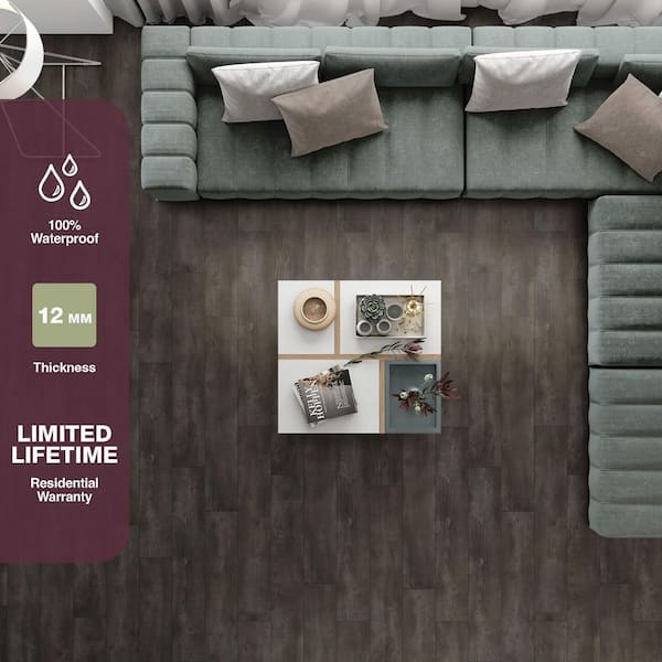 McDonough Oak 12 mm T x 8.03 in W Waterproof Laminate Wood Flooring (15.9 sqft/case)