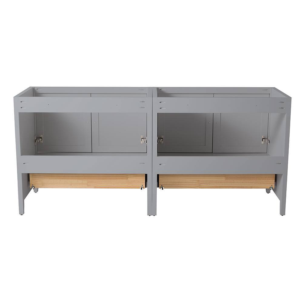 Gray Engineered Wood Freestanding Double Sink Vanity Base