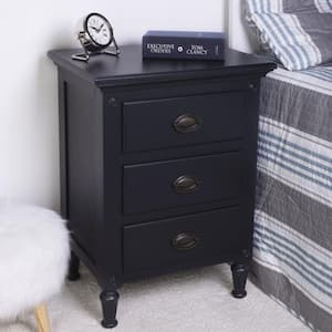 Bernadette 3-Drawer Black ( 29.5" H X 21.5" W X 16" D )