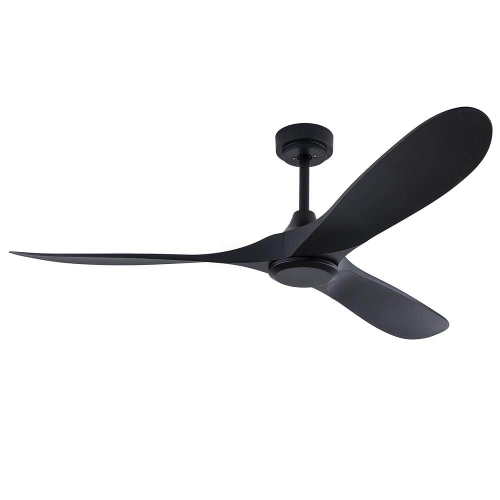 OUKANING 52 in. Indoor Black Modern Ceiling Fan with Reversible Motor ...