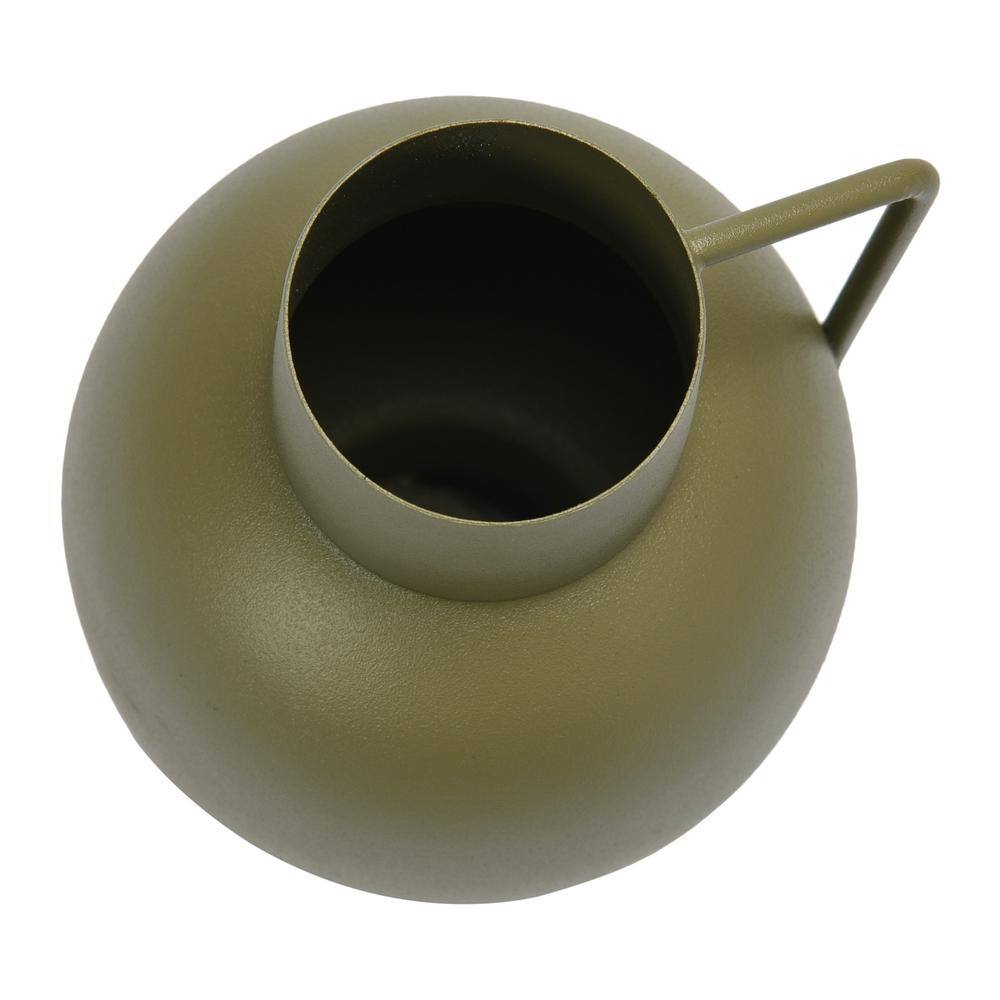 Sophisticated Textured Metal Table Vase with Handle