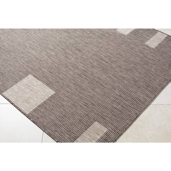 Galey Alix Boxwood 5 ft. 3 in. x 7 ft. Indoor/Outdoor Area Rug, Dark Brown/Tan Area Rug
