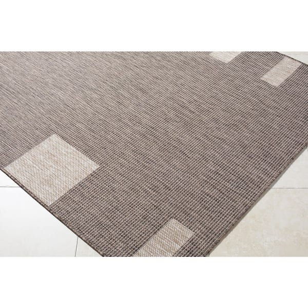 Galey Alix Boxwood 9 ft. 2 in. x 12 ft. Indoor/Outdoor Area Rug, Dark Brown/Tan Area Rug