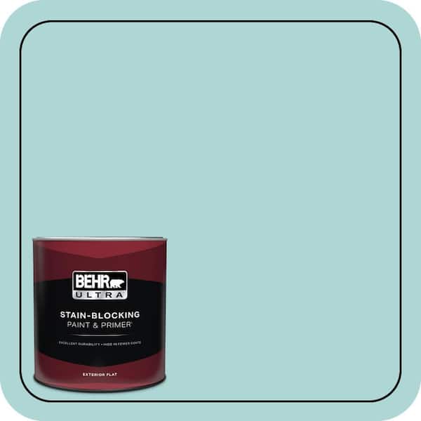 BEHR ULTRA 1 qt. #T12-19 Sugar Pool Flat Exterior Paint & Primer