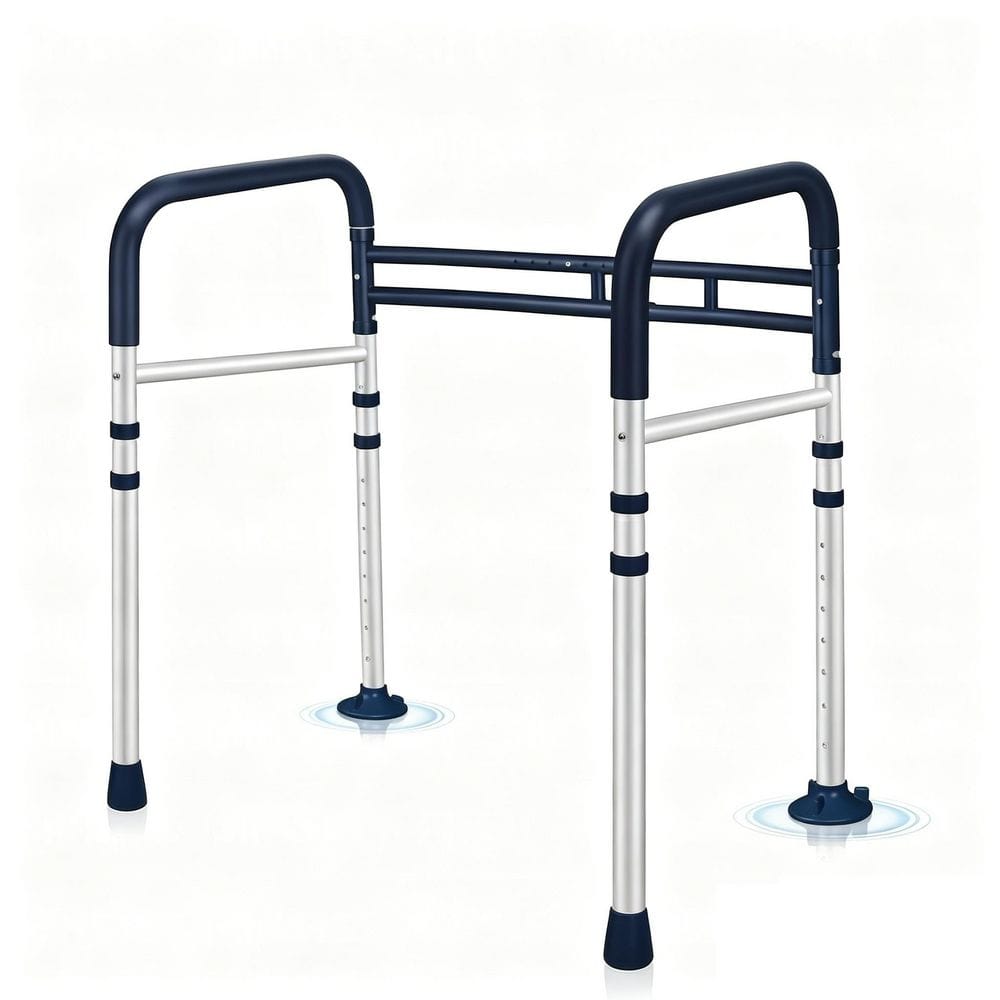 26 in. Toilet Safety Grab Bar in Lake Blue, Adjustable Toilet Handle Frame for Elderly and Disabled Adults