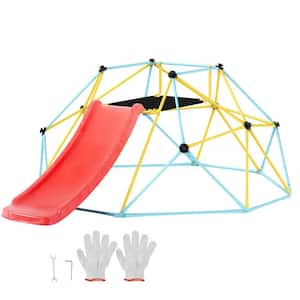 Climbing Dome, for Kids 3 to 9-Years Old, 8 ft. Geometric Dome Climber with Slide, Jungle Gym Supports 600 lbs.