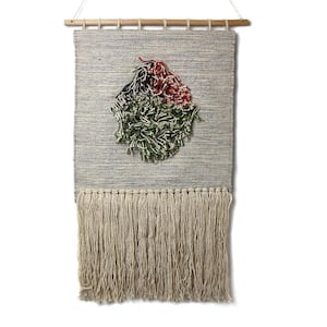 Neutral with Pop of Color Handwoven Boho Wall Hanging