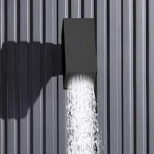 1-Spray Patterns with 6.9 GPM 2.75 in. Wall Mount Fixed Shower Head in Matte Black Rainfall Rectangle
