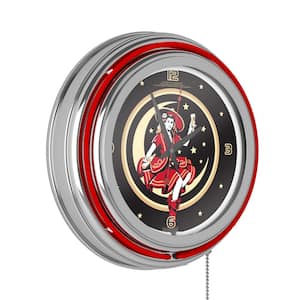 Miller High Life Red Girl in the Moon Lighted Analog Neon Clock