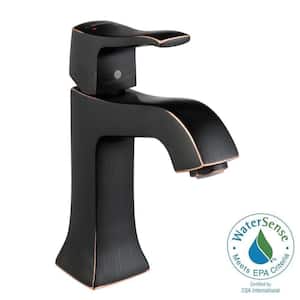 Metris C Single Hole Single-Handle Mid-Arc Bathroom Faucet in Rubbed Bronze
