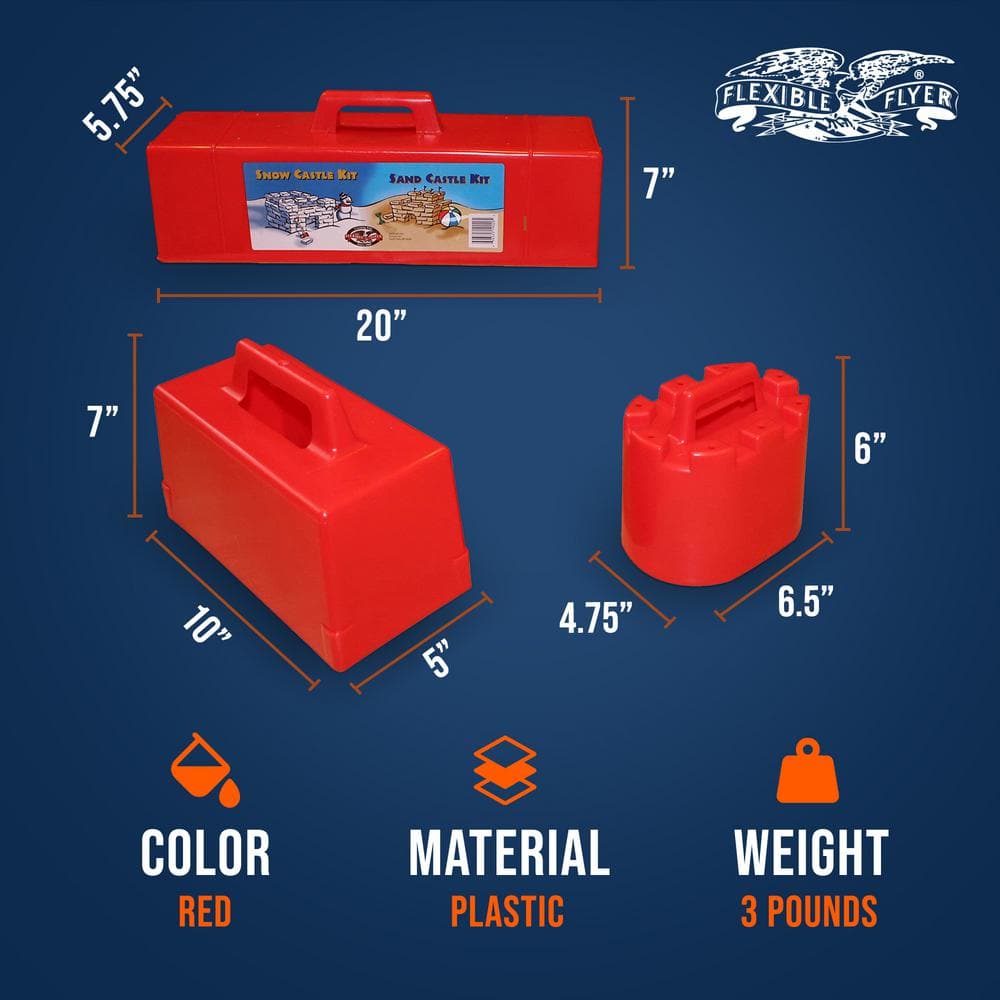 Snow Castle Kit 3 Pc Winter Snow and Beach Sand Fort Building Set