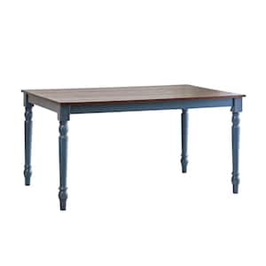 Lafayette 59 in. Rectangle Clay Blue Wood Top with Solid Wood Frame (Seats 6)