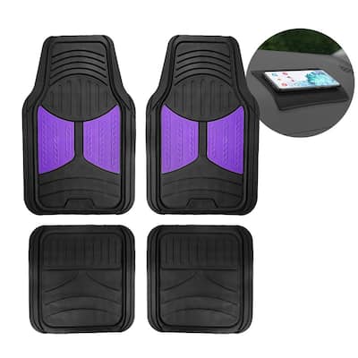 Purple Trimmable Liners Monster Eye Car Floor Mats - Universal Fit for Cars, SUVs, Vans and Trucks - Full Set