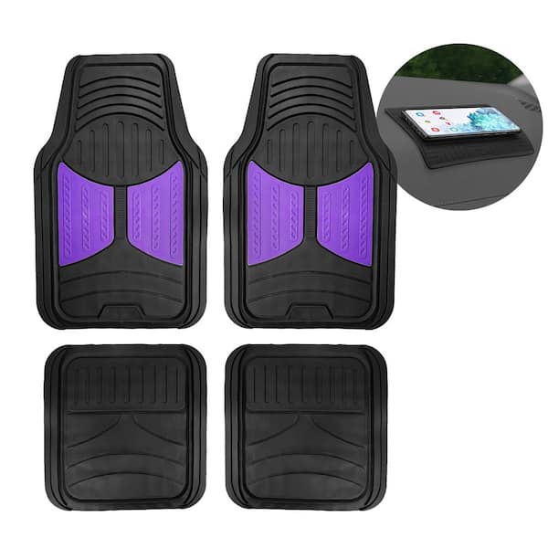 FH Group Purple Trimmable Liners Monster Eye Car Floor Mats - Universal Fit for Cars, SUVs, Vans and Trucks - Full Set