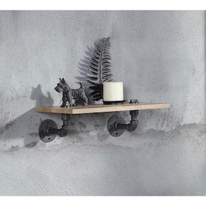 18 in. x 9 in. Floating Pipe Industrial Rustic Wall Mount Decorative Shelf