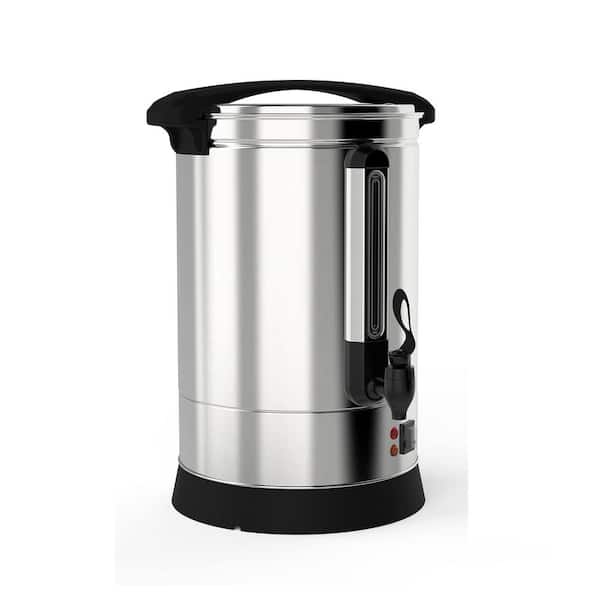 100 Cup Fast Brew Stainless Steel Coffee Urn and Hot Water Dispenser with Keep-Warm Mode