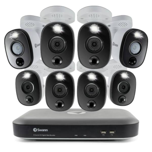 Swann DVR-5580 8-Channel 4K UHD 2TB DVR Security camera System with Eight 4K Wired Bullet Cameras