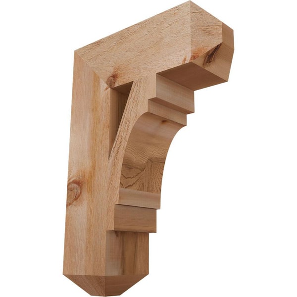 Ekena Millwork 6 in. x 26 in. x 18 in. Western Red Cedar Merced Craftsman Rough Sawn Bracket