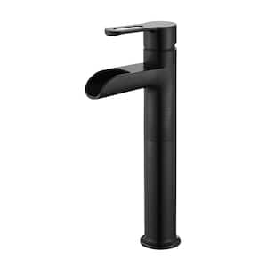 Waterfall Single Hole Single Handle Bathroom Vessel Sink Faucet with Drain in Oil Rubbed Bronze