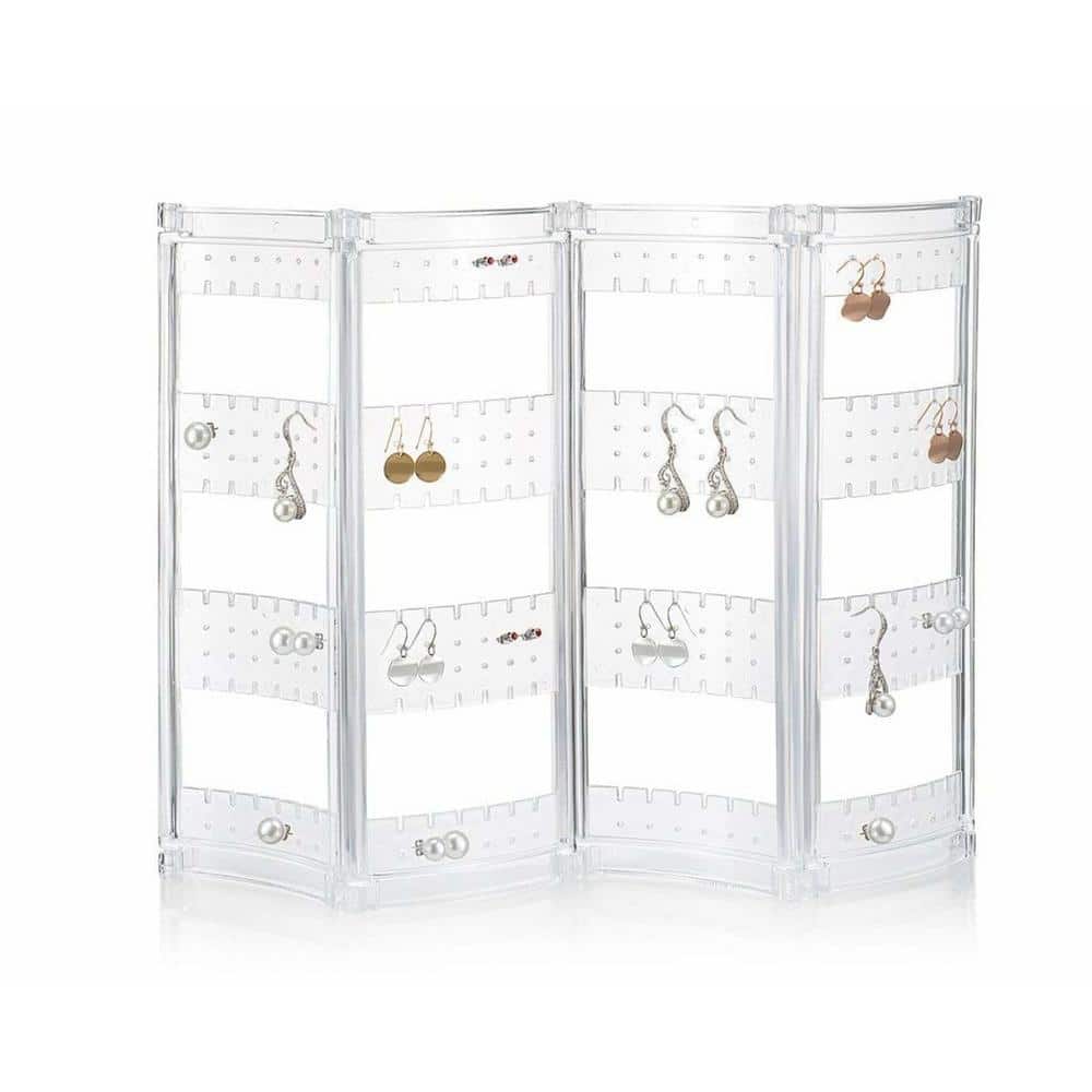 Jewelry Organizer - 6-tier Earring Holder Rack For 140 Pairs - Clear  Acrylic Necklace Holder - Foldable & Freestanding Jewelry Holder -  Homeitusa : Target