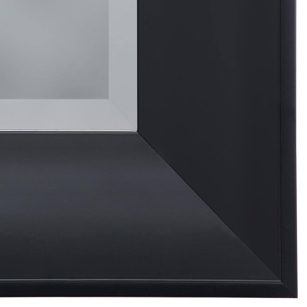 Medium Black Beveled Glass Rectangular Wall Mirror