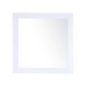 Medium Square Pearl White Modern Mirror (32 in. H x 32 in. W)