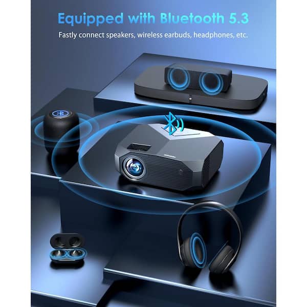 Lukyamzn 1920 x 1080 4K Full HD Wi-Fi Bluetooth Portable Projector