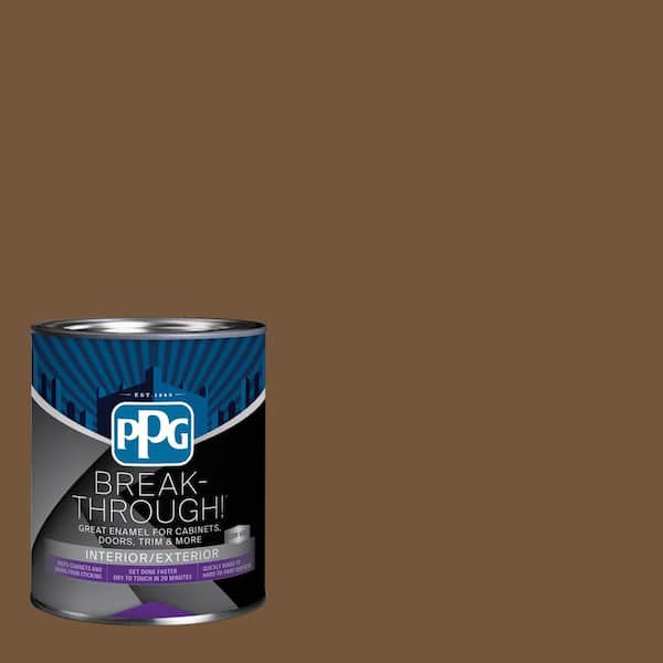 Break-Through! 1 qt. PPG1079-7 Molasses Semi-Gloss Door, Trim & Cabinet Paint