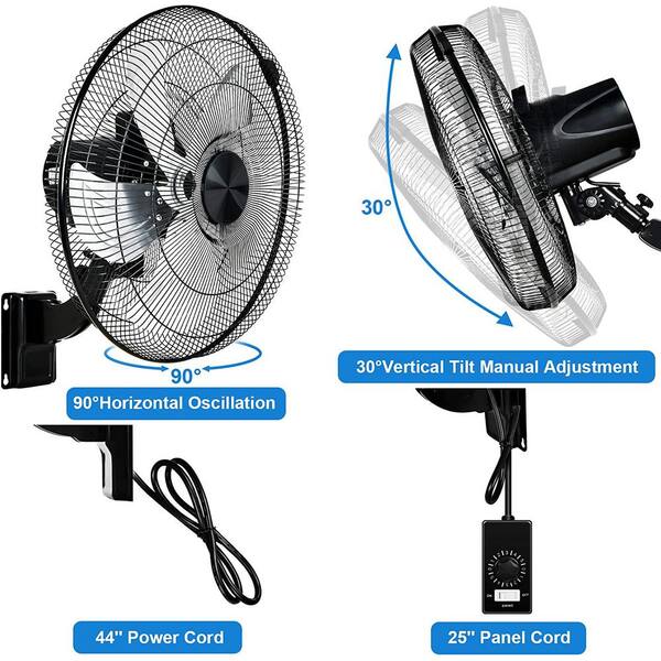 Adrinfly 18 in. 5-Speed 90 Degree Horizontal Oscillating