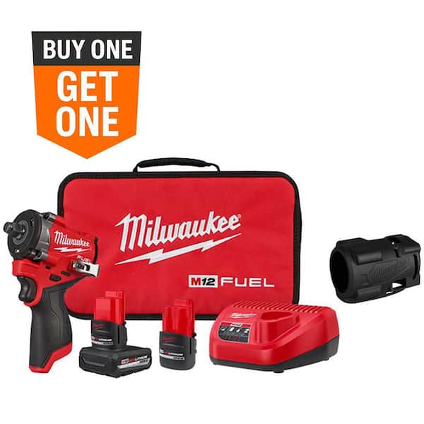 M12 FUEL 12V Li-Ion Brushless Cordless Stubby 1/2 in. Impact Wrench Kit w/(2) High Output Batteries & Boot