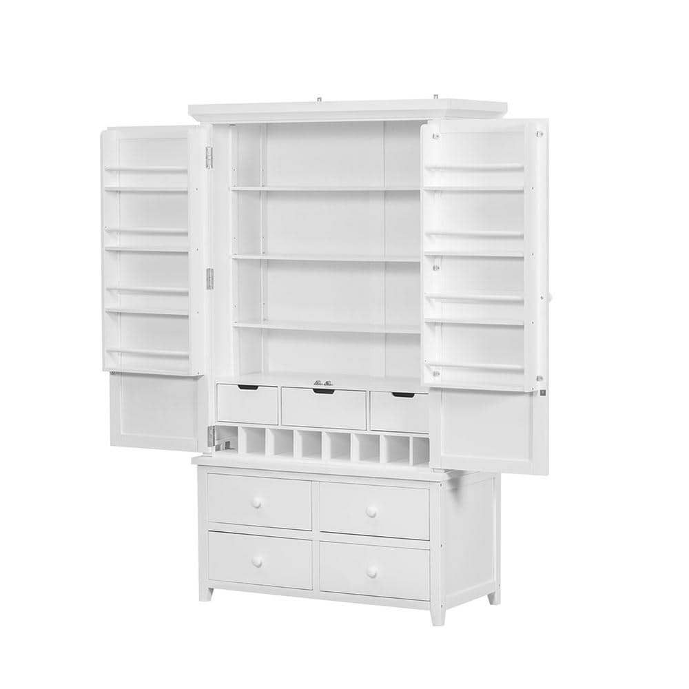 41.3 in. W x 18.7 in. D x 71.1 in. H Bathroom White Linen Cabinet price history on PriceWatchPro