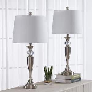 Cincinati 27 '' H Nickel Table Lamp With White Shade(Set of 2)