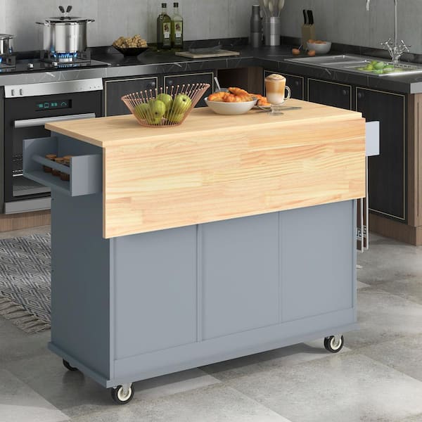 Kitchen Butchers Block Shown in Distressed Blue 