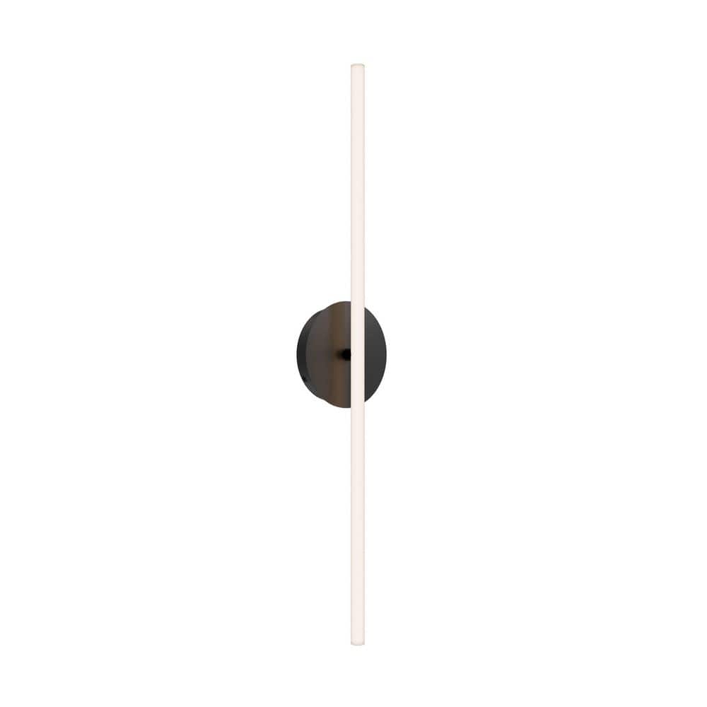 Lanky 27 in. 1-Light Black Integrated LED Wall Sconce w/ Acrylic Shade and Selectable 4CCT 2700K-3000K-3500K-4000K price history on PriceWatchPro