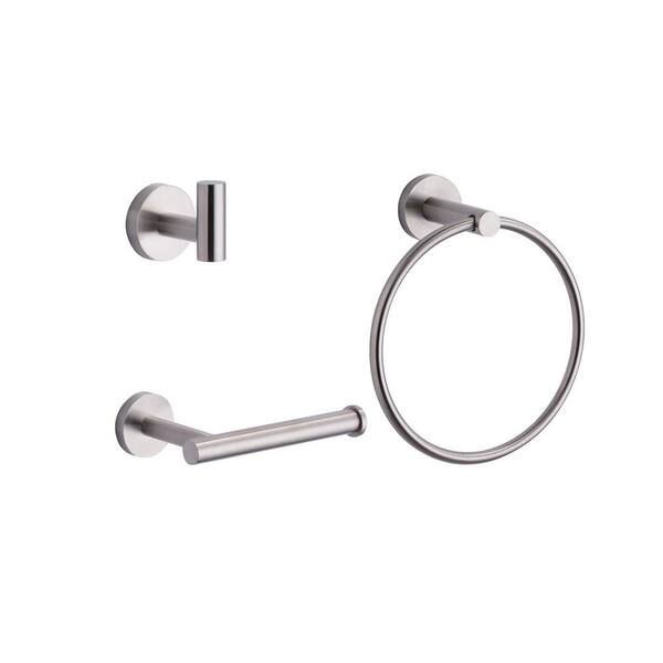 ALEASHA 3Piece Bath Hardware Set with Mounting Hardware in Brushed