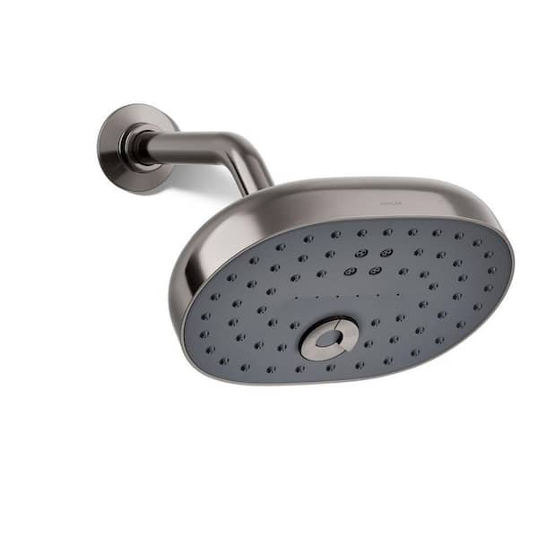 KOHLER Statement 3-Spray Patterns 1.75 GPM 8 in. Wall Mount Fixed Shower Head in Vibrant Titanium